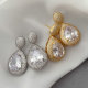 Pave zircon teardrop earrings