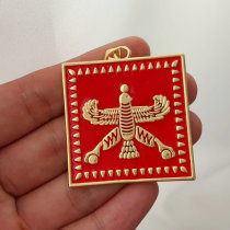 Ren enamel square pendant