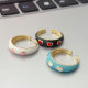 Enamel heart ring