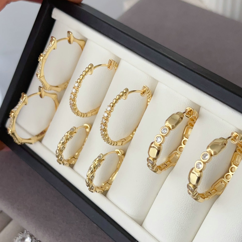 Pave fashion hoop