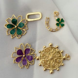 Enamel flower pendant