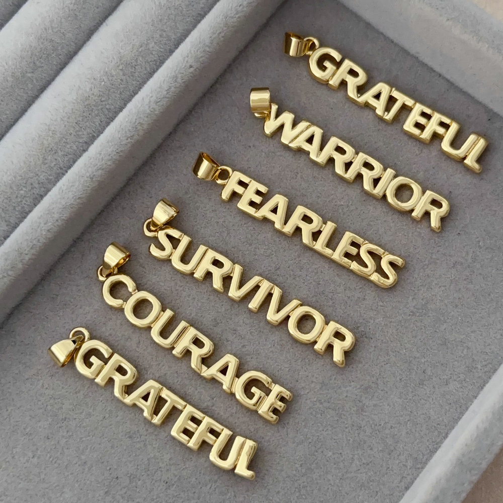 Long word letter charm