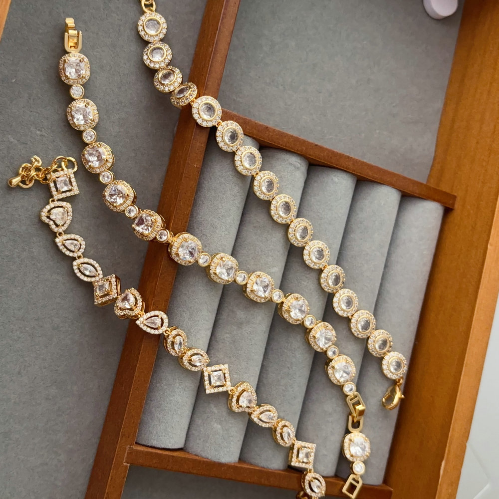 Pave zircon tennis chain bracelet