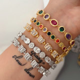 Pave zircon colorful bracelet