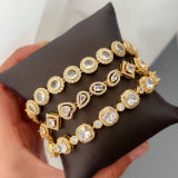 Pave zircon tennis chain bracelet