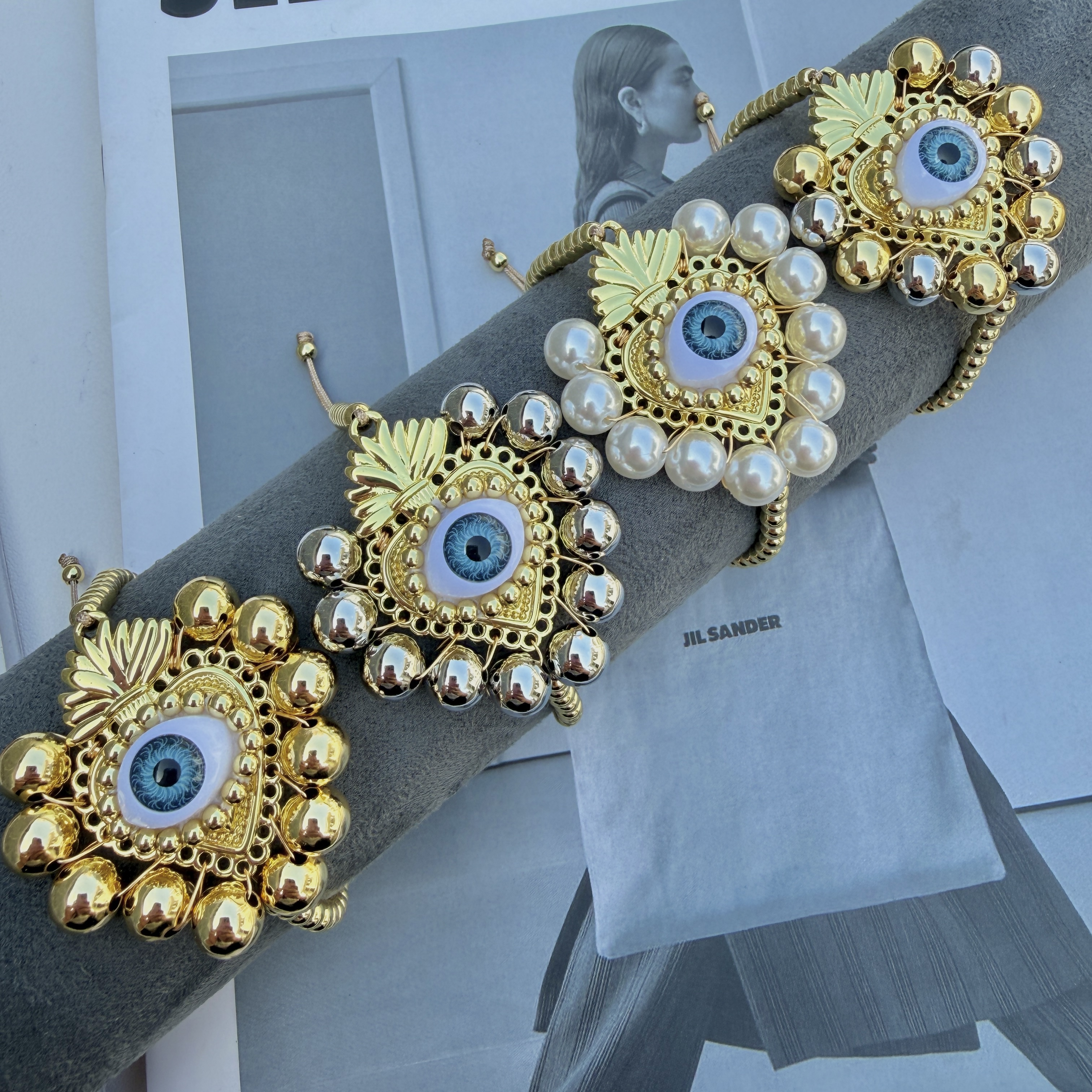 Brasss bead handmade eye bracelet
