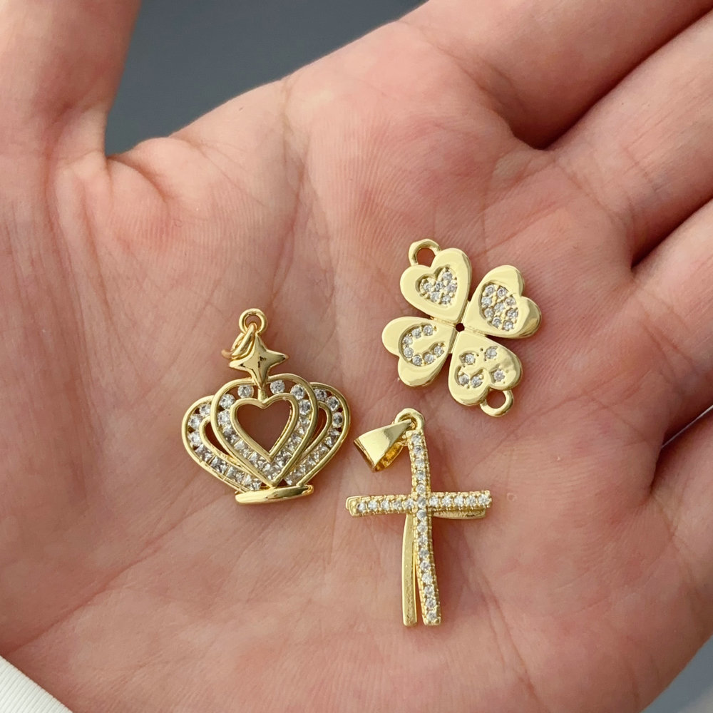 Diy cross heart charm