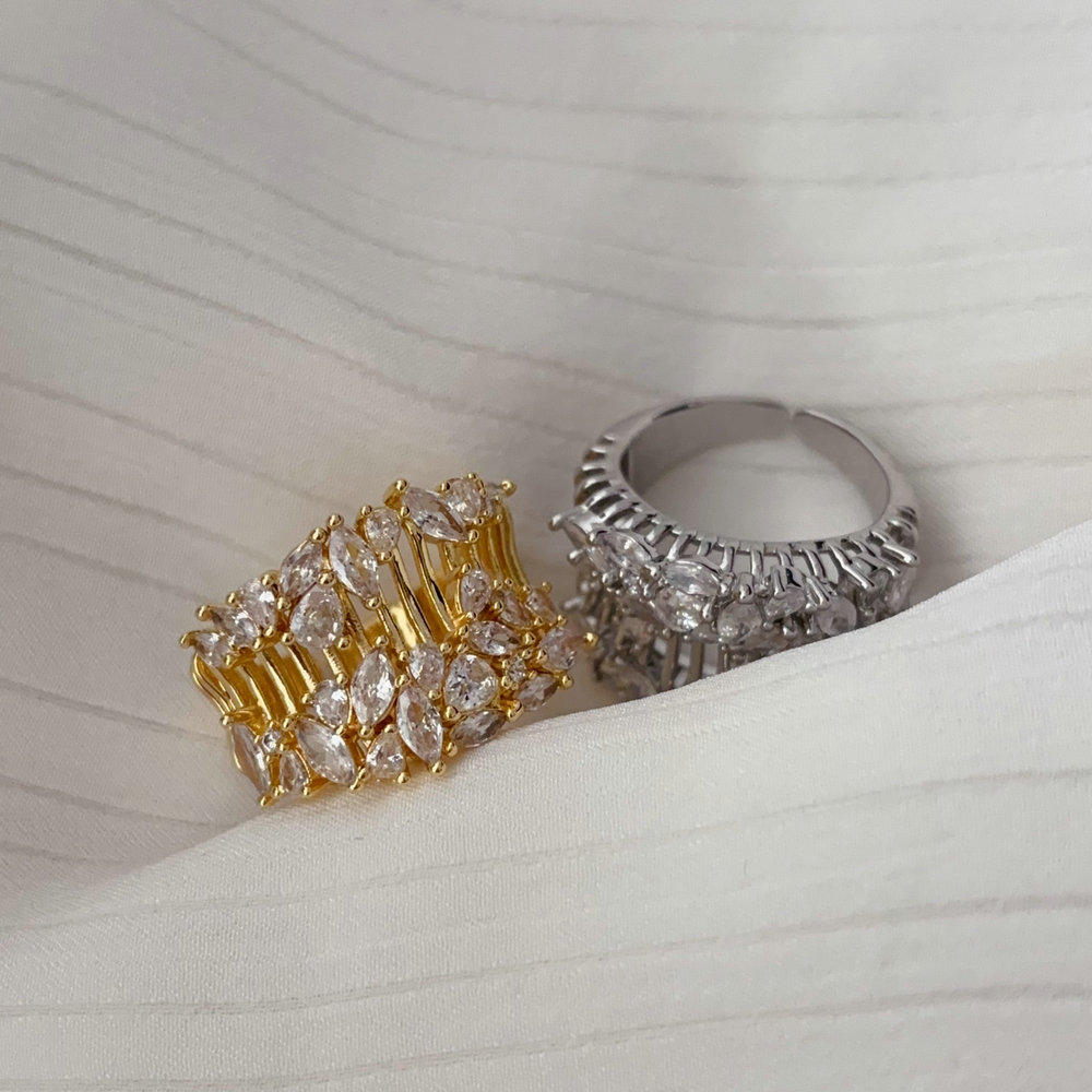 Pave zircon fashion ring