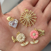Enamel flower charm