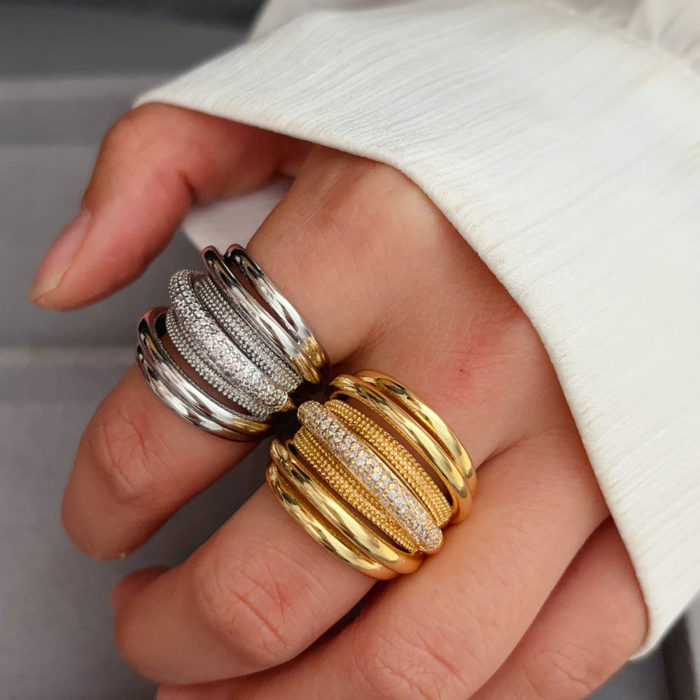 Pave twist ring