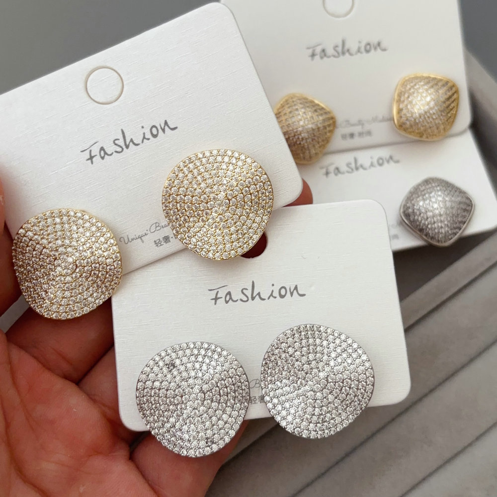 Pave zircon fashion earrings