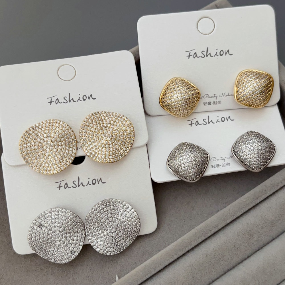 Pave zircon fashion earrings
