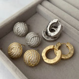 Pave zircon circle earrings