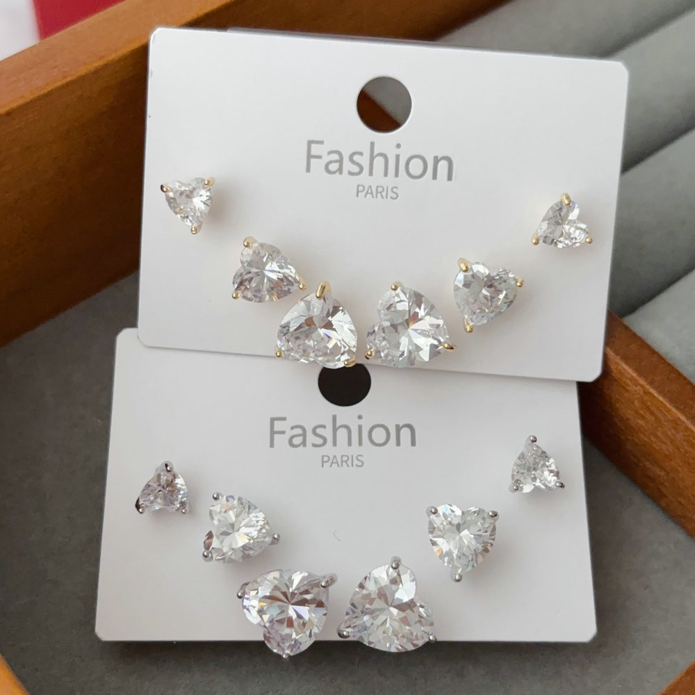 Set heart earrings