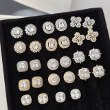 Pave zircon basic earrings