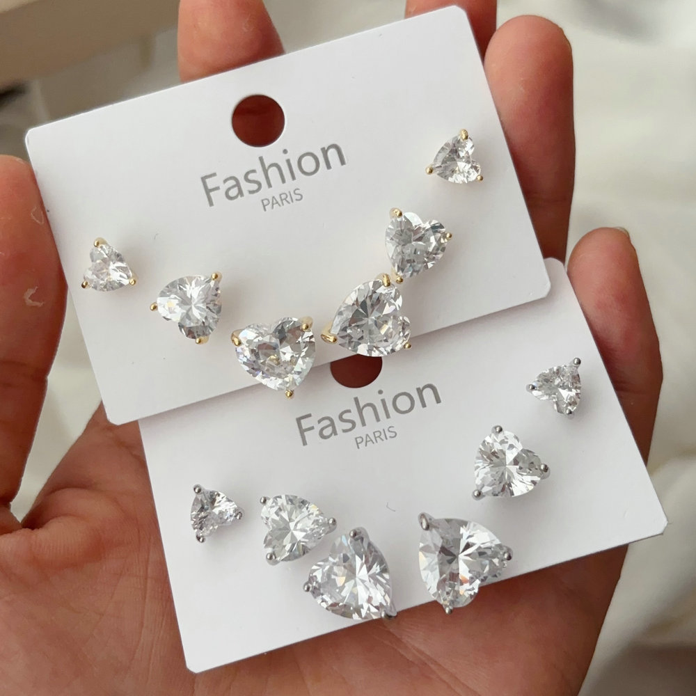 Set heart earrings