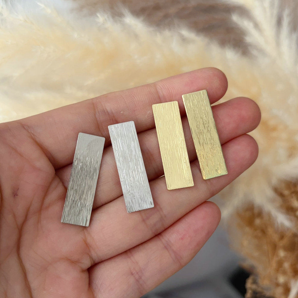 metal square bar earrings