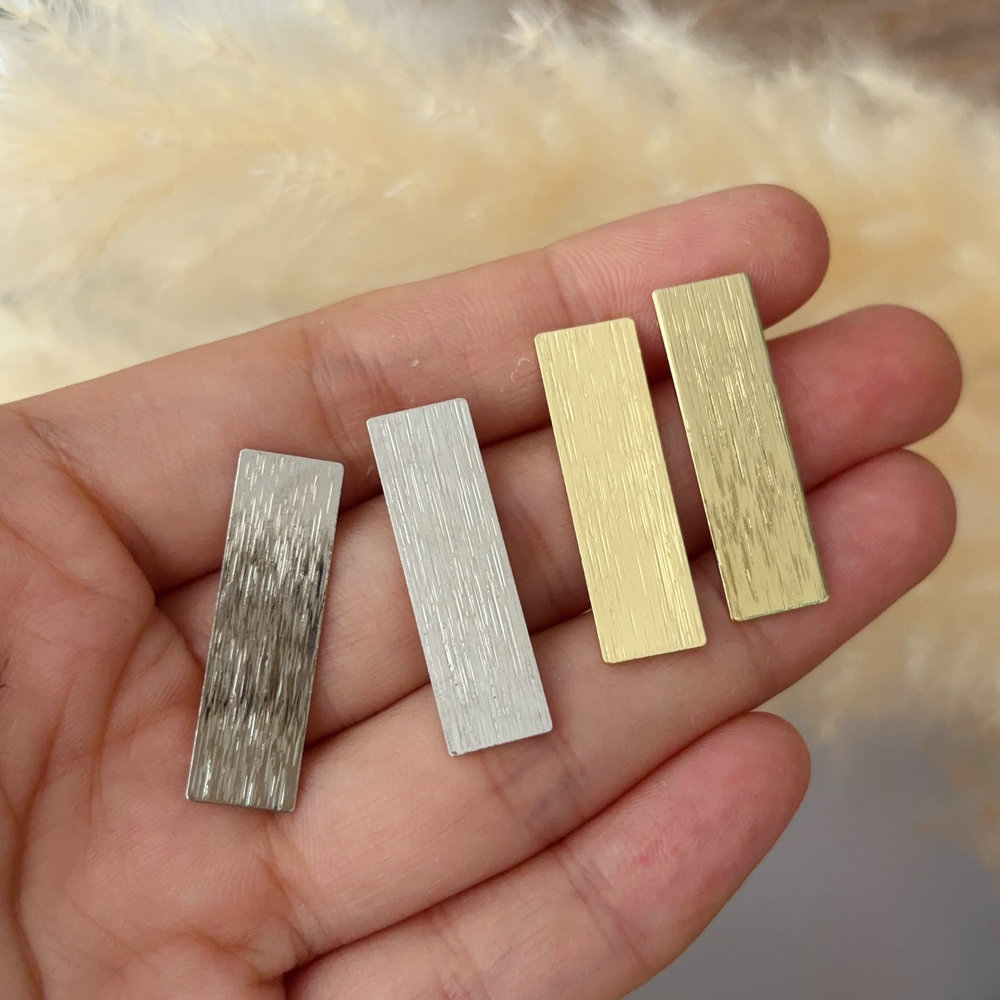 metal square bar earrings