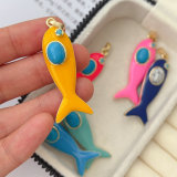 Enamel fish charm
