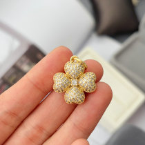 pave zircon clover charm