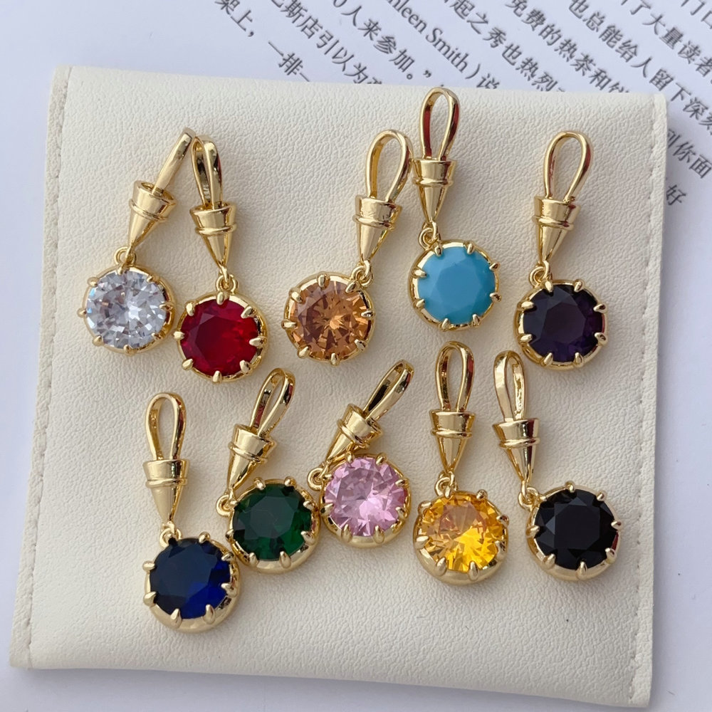 Round crystal charm