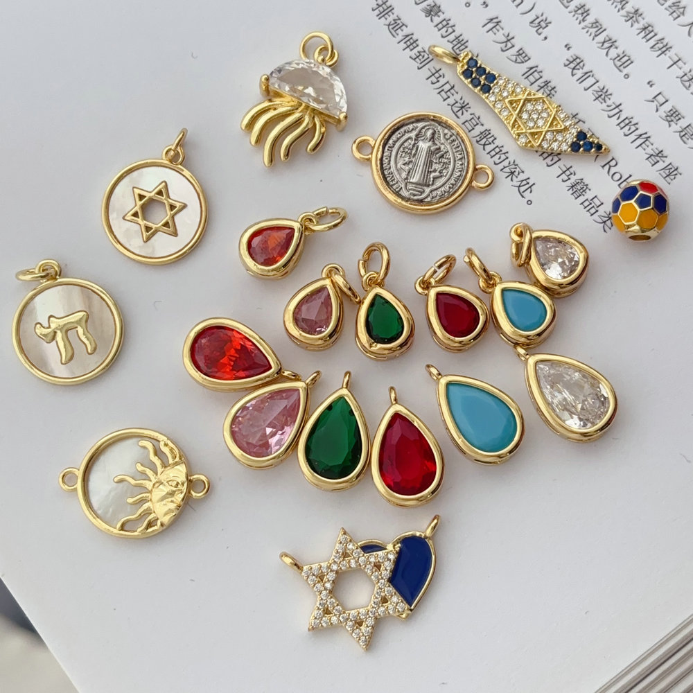 oval zircon charm