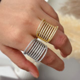 Pave zircon chunky ring