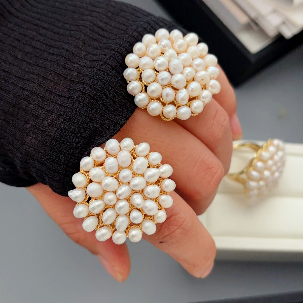 Fresh water pearl ring