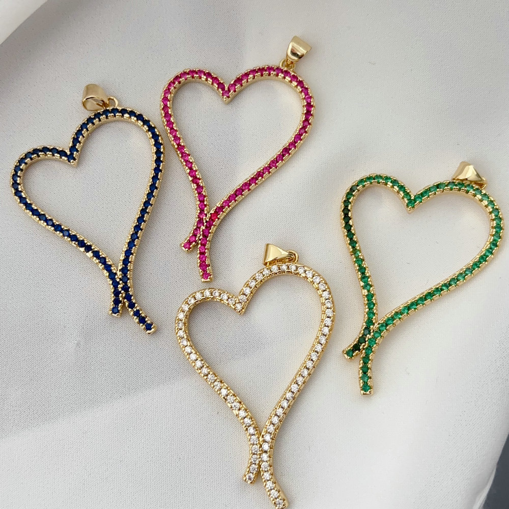 Pave heart charm