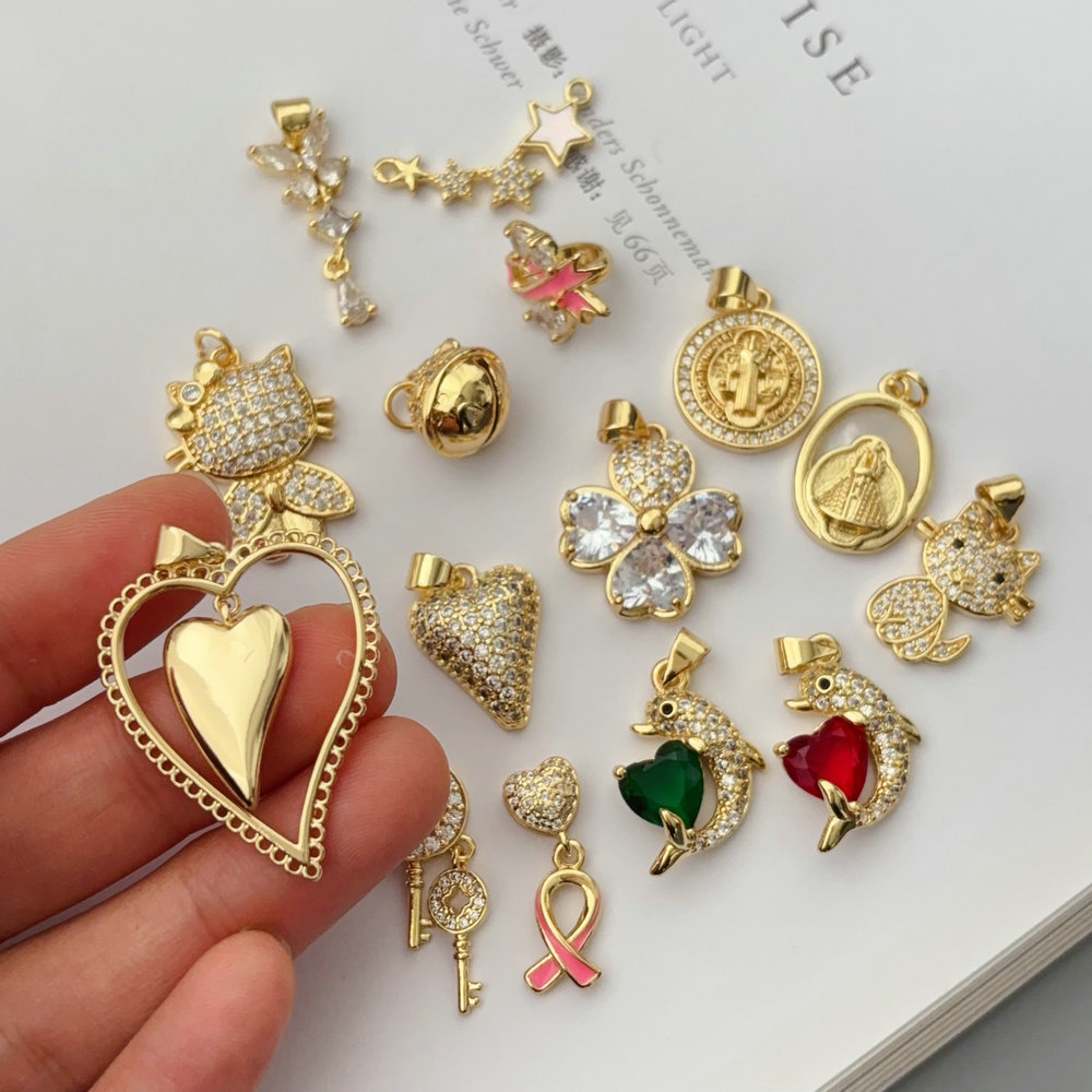 Pave heart charm