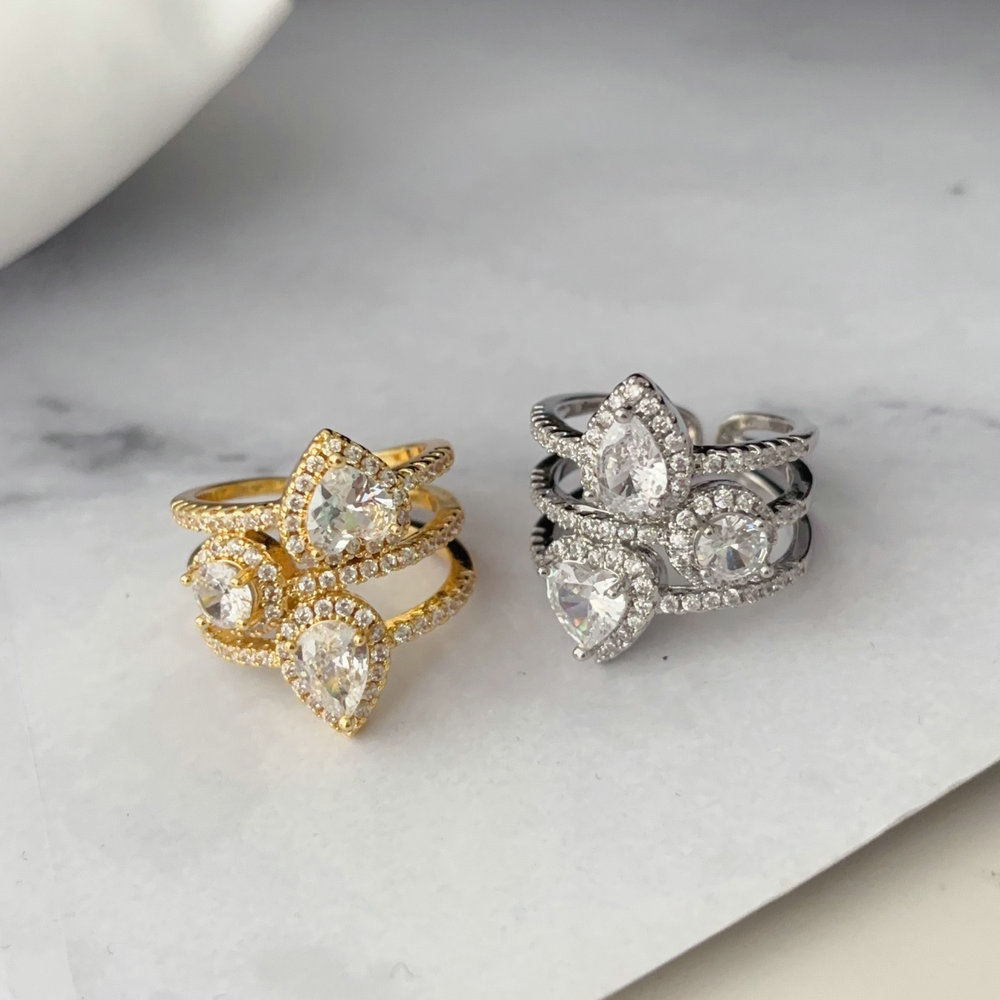 Pave fashion ring