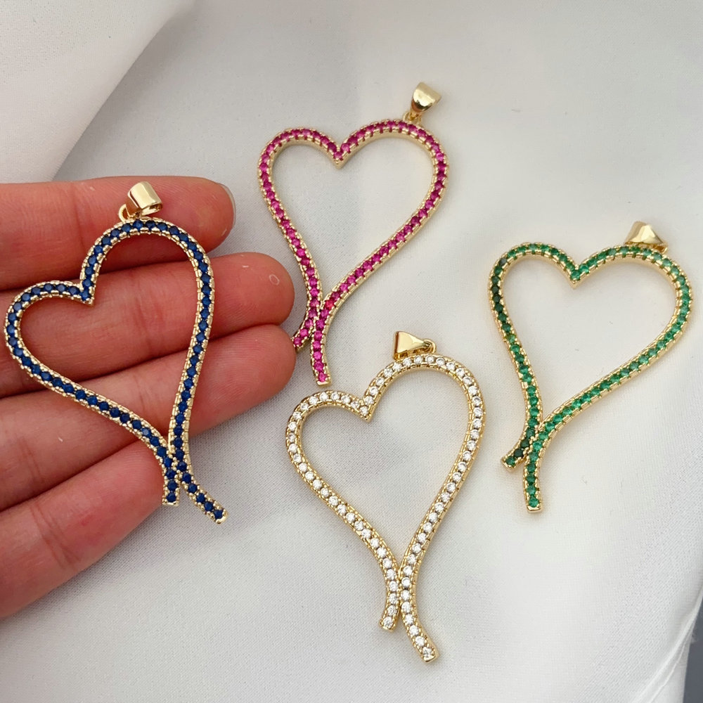 Pave heart charm