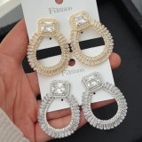 Pave zircon fashion earrings