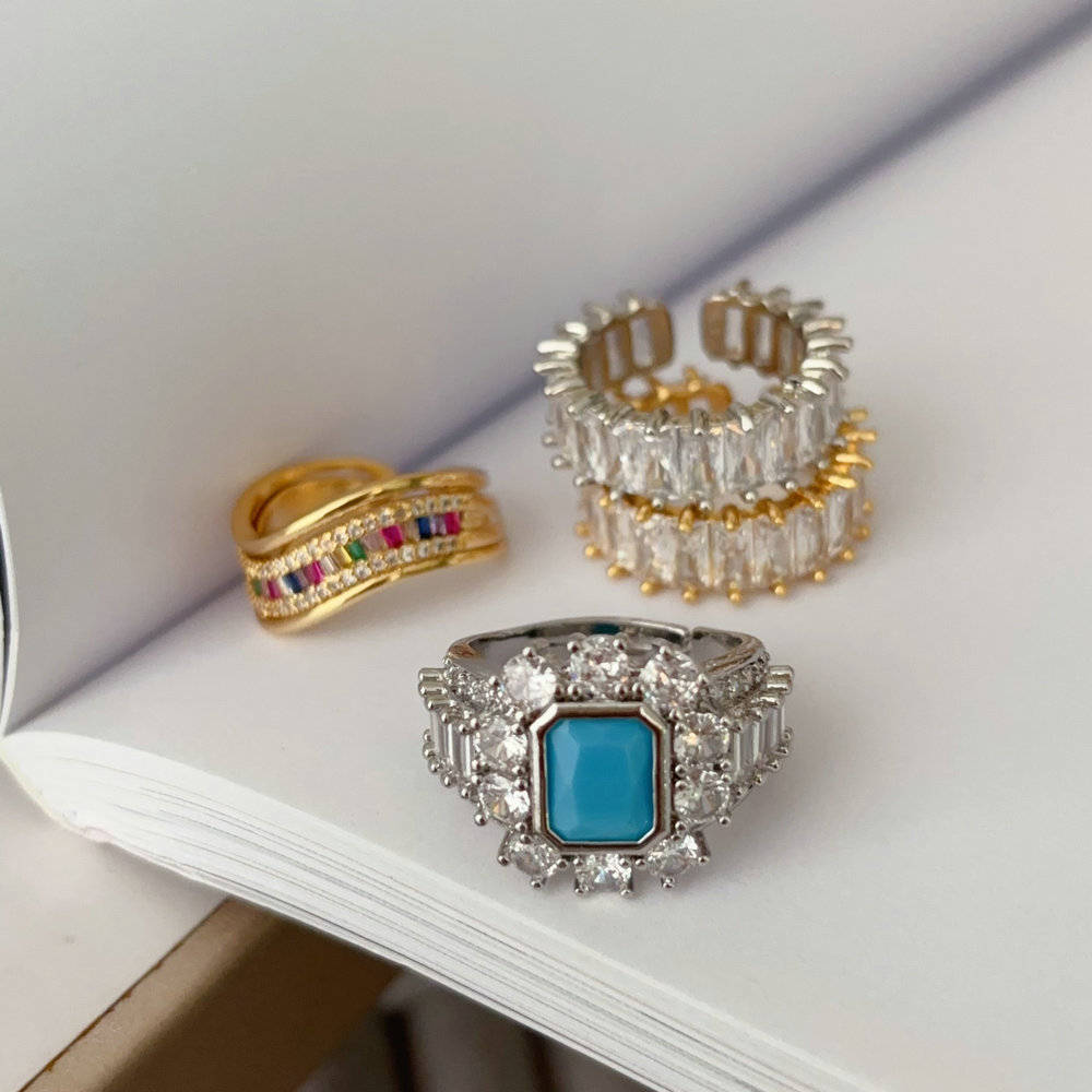 Tennise pave zircon ring