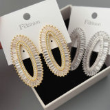 pave zircon oval earrings