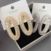pave zircon oval earrings