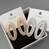 pave zircon oval earrings