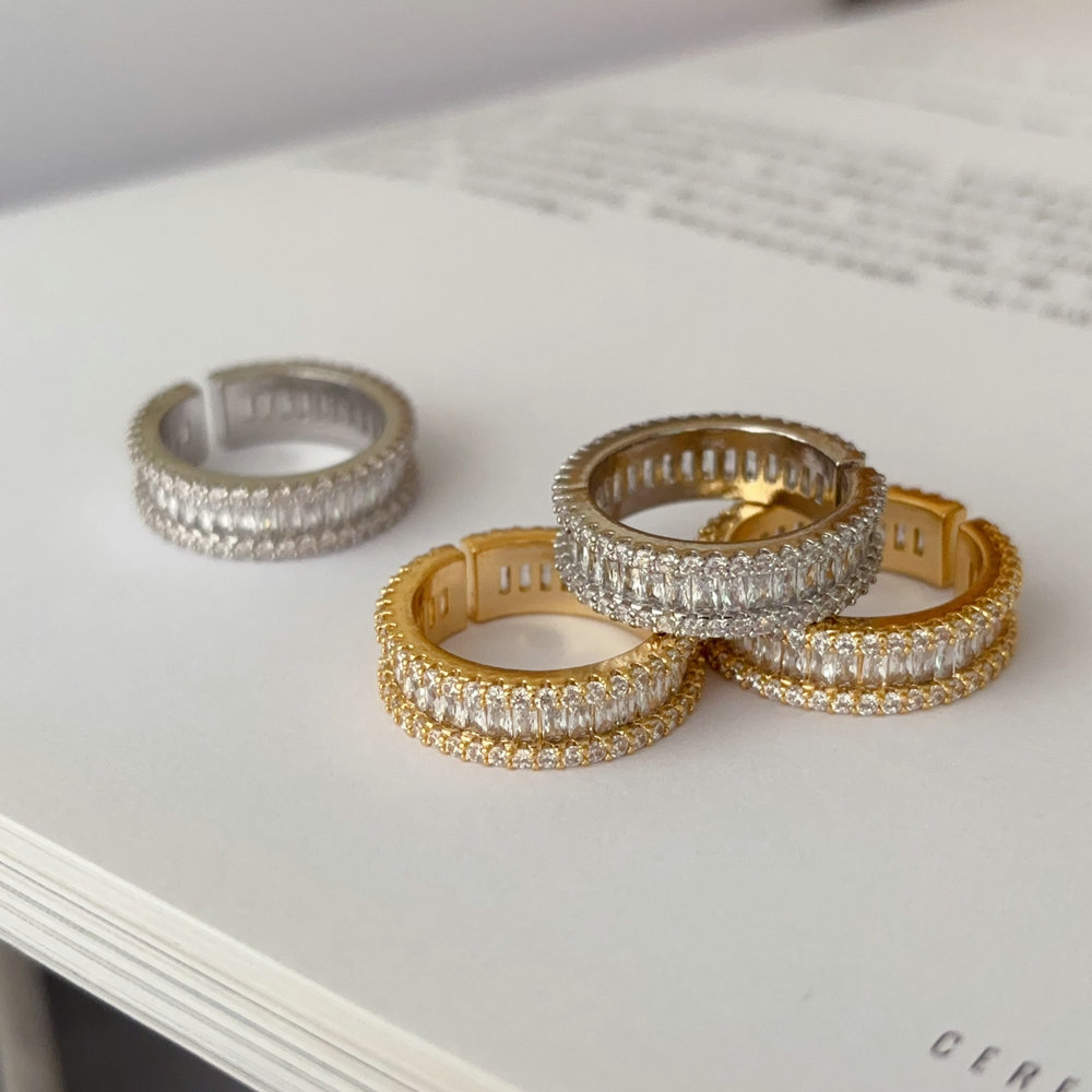 pave zircon tennise ring