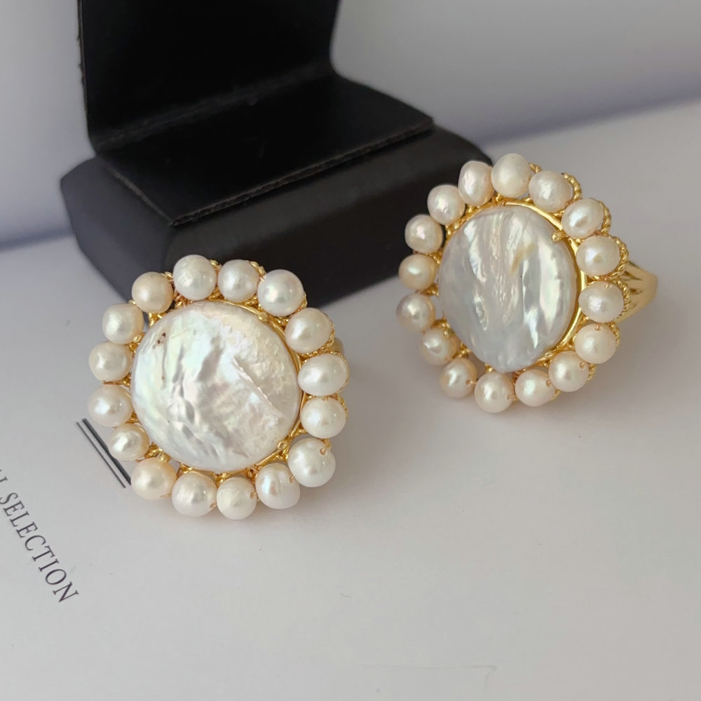 Fresh water pearl ring