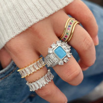 Tennise pave zircon ring