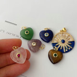 heart gemstone charm