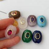 oval gemstone charm