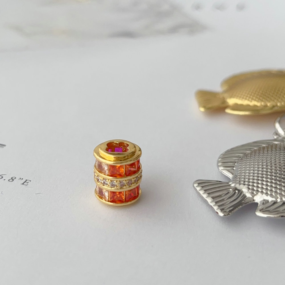 Pave zircon bead