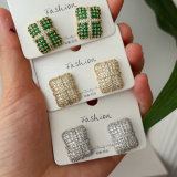 Pave zircon bag earrings