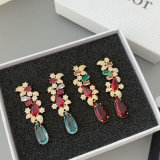 pave zircon flower earrings
