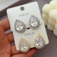 Pave zircon teardrop earrings