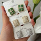 Pave zircon bag earrings