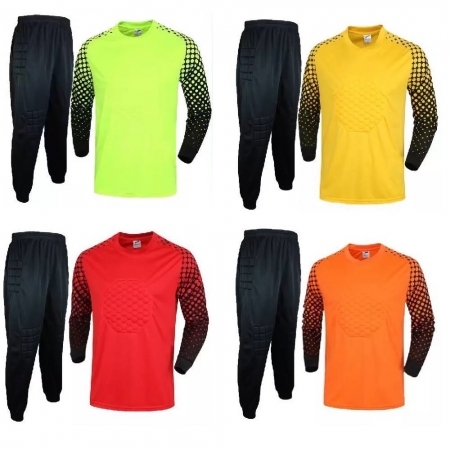 Adult Soccer Goalie Uniform Men Football Goalkeeper Long Sleeve Shirt