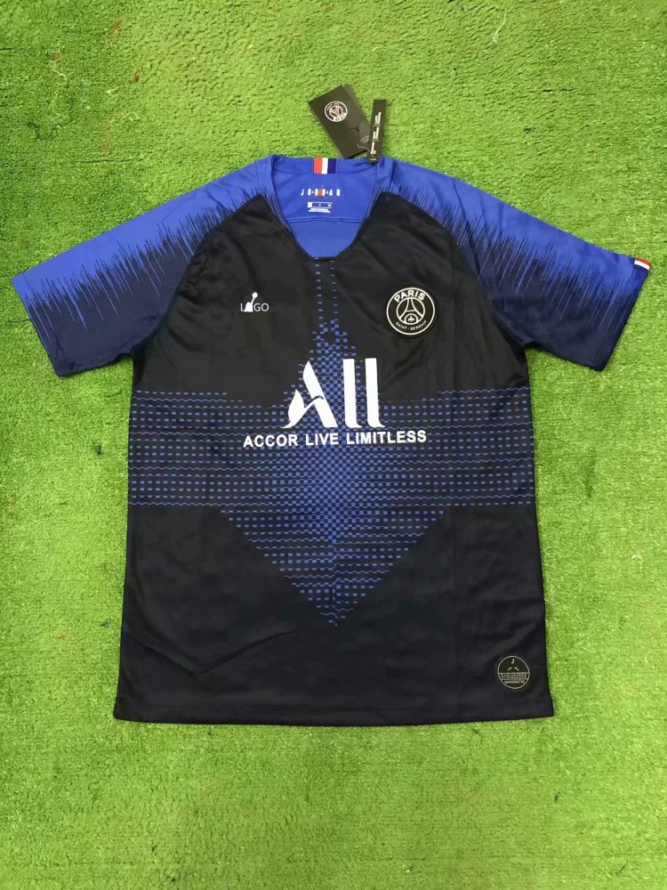 2019 20 Adult Fan Versio Psg Jordan Pre Match Blue Soccer Jersey