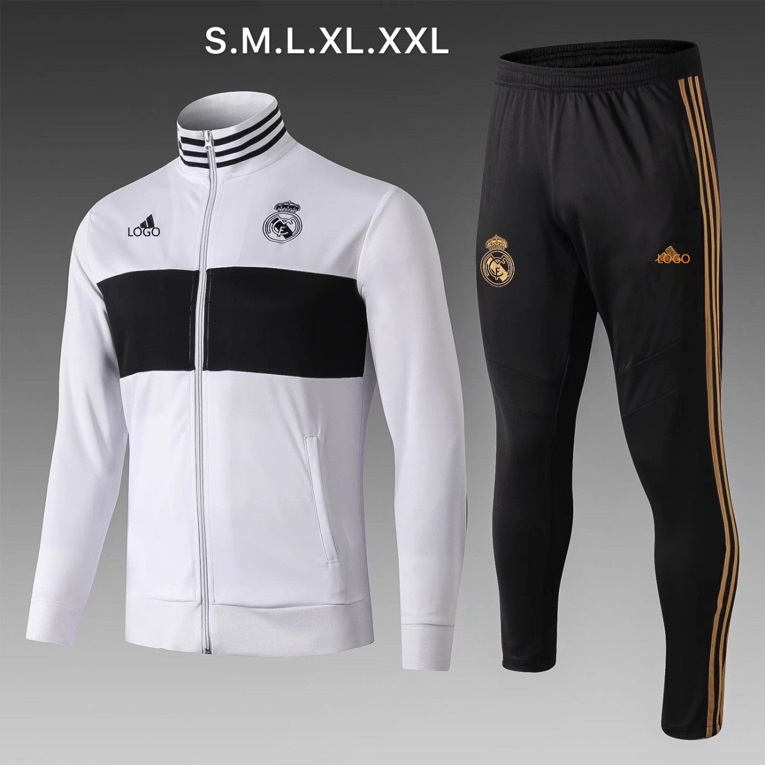 19/20 MEN real madrid jacket white long sleeve soccer/football tracksuit personalized